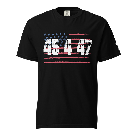 TRUMP for President "45 4 47" Shirt w/Flag HEAVY COTTON